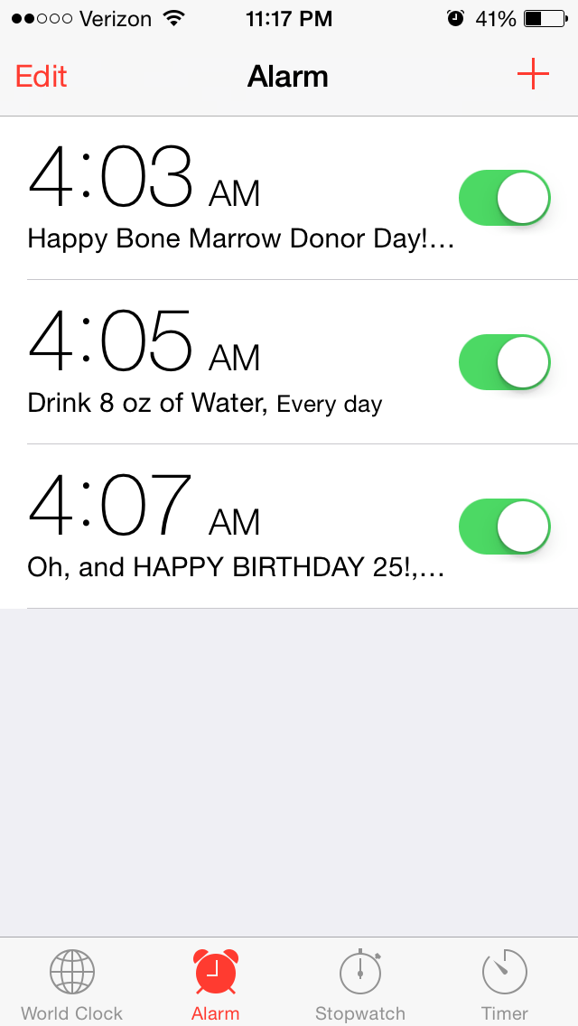 Donation Day alarm clock